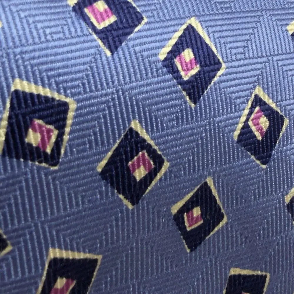 2 Silk Ties Vintage Ralph Lauren Chaps Polo Blue Geometric Red Paisley Handmade